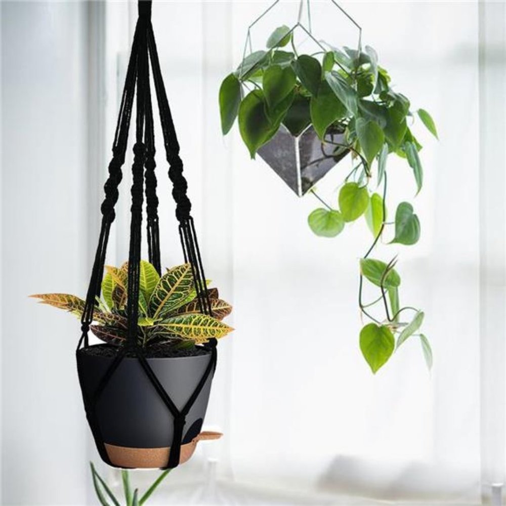 3 Pack Self Watering Hanging Planters Macrame - Picture 3 of 6